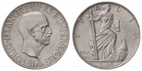 SAVOIA - Vittorio Emanuele III (1900-1943) - 10 Lire 1936 XIV Impero Pag. 700; Mont. 101 AG Segno dietro la nuca
qFDC