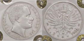 SAVOIA - Vittorio Emanuele III (1900-1943) - 2 Lire 1904 Aquila Pag. 728; Mont. 143 RR AG Sigillata Massimo Ronchi
BB