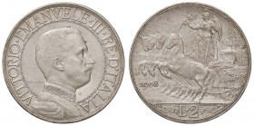 SAVOIA - Vittorio Emanuele III (1900-1943) - 2 Lire 1908 Quadriga lenta Pag. 732; Mont. 147 AG
bello SPL