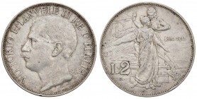SAVOIA - Vittorio Emanuele III (1900-1943) - 2 Lire 1911 Cinquantenario Pag. 736; Mont. 152 AG
BB+