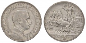 SAVOIA - Vittorio Emanuele III (1900-1943) - 2 Lire 1911 Quadriga lenta Pag. 734; Mont. 149 RR AG
qBB/BB