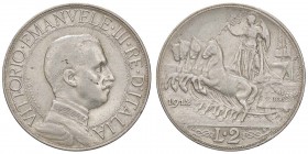 SAVOIA - Vittorio Emanuele III (1900-1943) - 2 Lire 1912 Quadriga lenta Pag. 735; Mont. 150 AG
BB