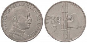 SAVOIA - Vittorio Emanuele III (1900-1943) - 2 Lire 1923 Fascio Pag. 741; Mont. 161 NI
SPL/SPL+