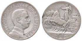 SAVOIA - Vittorio Emanuele III (1900-1943) - Lira 1909 Quadriga lenta Pag. 769; Mont. 195 R AG
qBB