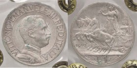 SAVOIA - Vittorio Emanuele III (1900-1943) - Lira 1910 Quadriga lenta Pag. 770; Mont. 196 AG Sigillata Simone Rocco
FDC