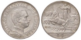 SAVOIA - Vittorio Emanuele III (1900-1943) - Lira 1913 Quadriga lenta Pag. 772; Mont. 198 AG
FDC