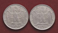 SAVOIA - Vittorio Emanuele III (1900-1943) - Lira 1940 XVIII Impero Mont. 227/228 Ac Magnetica e antimagnetica Lotto di 2 monete
qFDC÷FDC