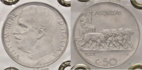 SAVOIA - Vittorio Emanuele III (1900-1943) - 50 Centesimi 1921 L Pag. 802; Mont. 239 NI Ex Inasta 29, lotto 5028 - Sigillata Inasta con il cartellino ...