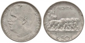 SAVOIA - Vittorio Emanuele III (1900-1943) - 50 Centesimi 1921 R Pag. 803; Mont. 240 NI
BB+/qSPL