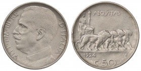 SAVOIA - Vittorio Emanuele III (1900-1943) - 50 Centesimi 1924 R Pag. 805; Mont. 242 RR NI Colpetto
BB