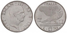 SAVOIA - Vittorio Emanuele III (1900-1943) - 50 Centesimi 1940 XVIII Pag. 823a; Mont. 268 Ac Magnetica Eccezionale
FDC