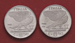 SAVOIA - Vittorio Emanuele III (1900-1943) - 50 Centesimi 1941 XIX Impero Pag. 824; Mont. 269 Ac Lotto di 2 esemplari
FDC