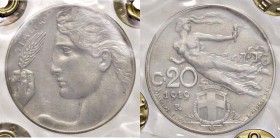 SAVOIA - Vittorio Emanuele III (1900-1943) - 20 Centesimi 1919 Pag. 836; Mont. 283 R NI asse ruotato di 20° Sigillata FDC
qFDC