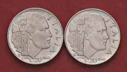 SAVOIA - Vittorio Emanuele III (1900-1943) - 20 Centesimi 1940 XVIII Impero Mont. 315/316 Ac Magnetica e antimagnetica Lotto di 2 monete
FDC