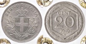 SAVOIA - Vittorio Emanuele III (1900-1943) - 20 Centesimi Esagono 1919 Pag. 851a; Mont. 301 RR NI Bordo rigato Sigillata FDC
qFDC