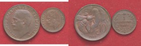 SAVOIA - Vittorio Emanuele III (1900-1943) - 10 Centesimi 1935 Ape Pag. 880; Mont. 344 CU Assieme a centesimo 1895 FDC - Lotto di 2 monete
qFDC