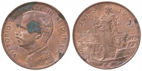 SAVOIA - Vittorio Emanuele III (1900-1943) - 5 Centesimi 1909 Prora Pag. 893; Mont. 361 CU Ossidazioni
SPL