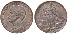 SAVOIA - Vittorio Emanuele III (1900-1943) - 5 Centesimi 1915 Prora Pag. 896; Mont. 365 CU Colpetto
qFDC