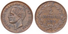 SAVOIA - Vittorio Emanuele III (1900-1943) - 2 Centesimi 1905 Valore Pag. 927; Mont. 399 R CU Segnetto al ciglio
qFDC