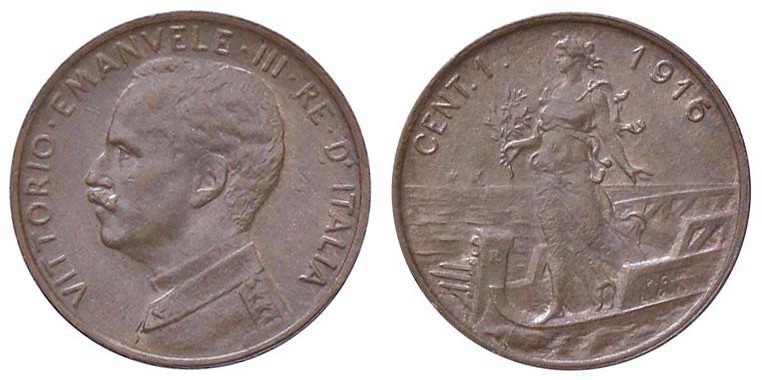 SAVOIA - Vittorio Emanuele III (1900-1943) - Centesimo 1916 Prora Pag. 953; Mont...