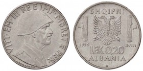 SAVOIA - Albania - 0,20 Lek 1939 XVIII Pag. 1002; Mont. 502 NC AC Antimagnetica
qFDC/FDC