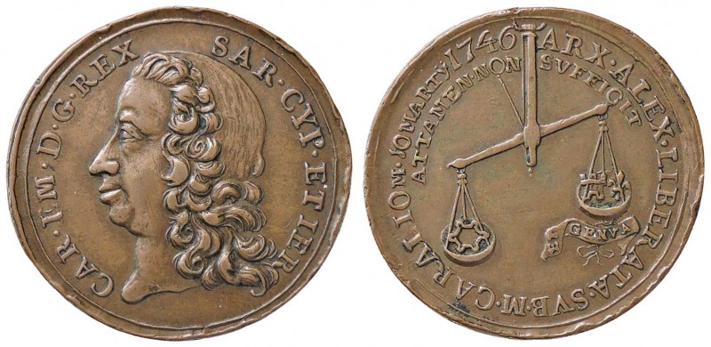 MEDAGLIE - SAVOIA - Carlo Emanuele III (1730-1773) - Medaglia 1746 - Liberazione...