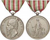 MEDAGLIE - SAVOIA - Vittorio Emanuele II Re d'Italia (1861-1878) - Medaglia 1865 - Guerre d' Indipendenza e Unità d' Italia Bramb. 298 AG Opus: Canzan...