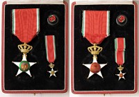 MEDAGLIE - SAVOIA - Vittorio Emanuele III (1900-1943) - Onorificenza 1911 - Croce al merito coloniale R AU Ø 35Assieme a mignon e bottone In confezion...