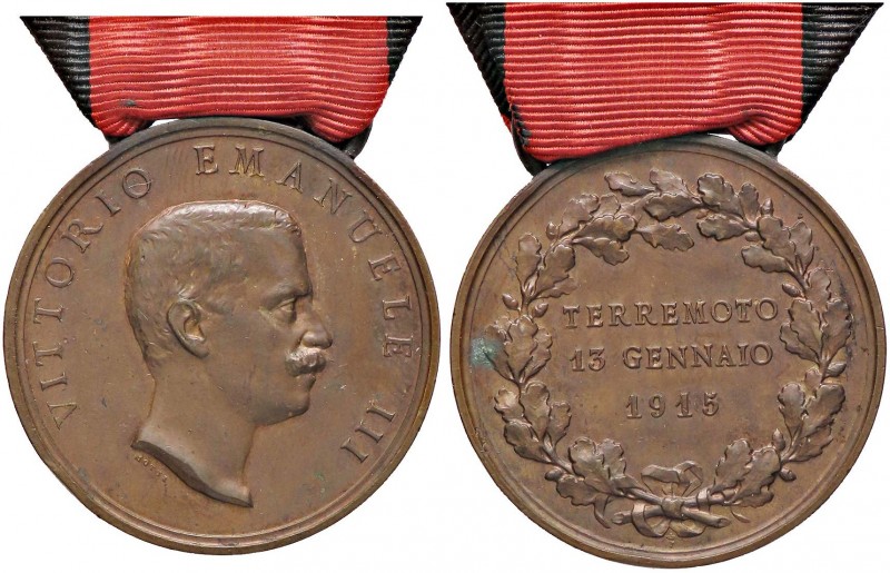 MEDAGLIE - SAVOIA - Vittorio Emanuele III (1900-1943) - Medaglia 1915 - Terremot...