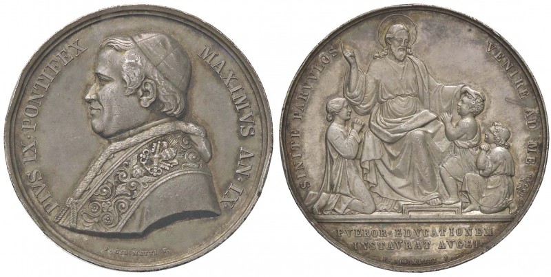 MEDAGLIE - PAPALI - Pio IX (1846-1866) - Medaglia A. IX Mont. 41 AG Colpo - Pati...