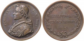 MEDAGLIE - PAPALI - Pio IX (1846-1866) - Medaglia 1846 - Elezione al pontificato AE Opus: Picioli Ø 80 Coniazione postuma
SPL