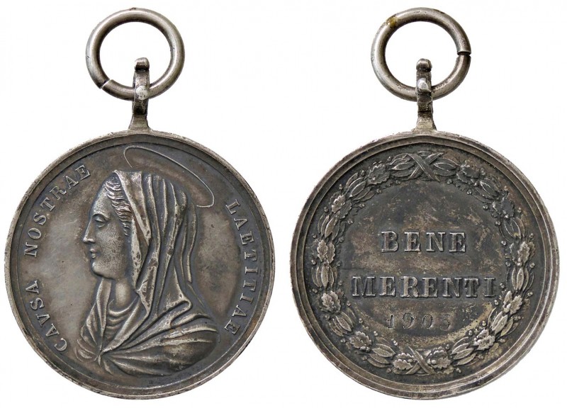 MEDAGLIE - PAPALI - Pio X (1903-1914) - Medaglia Bene merenti AG Ø 32 Colpetto
...