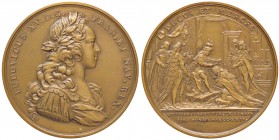 MEDAGLIE ESTERE - FRANCIA - Luigi XV (1715-1774) - Medaglia 1724 - Investitura nella cattedrale di Reims AE Opus: Du Vivier Ø 41 BRONZE sul bordo
FDC...