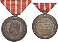 MEDAGLIE ESTERE - FRANCIA - Napoleone III (1852-1870) - Medaglia 1859 - Per la campagna in Italia Bramb. 272 AG Opus: Barre Ø 30 Bella patina iridesce...