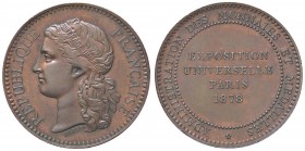 MEDAGLIE ESTERE - FRANCIA - Terza Repubblica (1870-1940) - Medaglia 1878 - Esposizione Universale CU Ø 30
qFDC