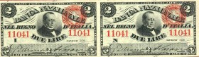 CARTAMONETA - SARDO-PIEMONTESE - Banca Nazionale nel Regno d'Italia - 2 Lire 22/01/1868 Gav. 144 RR Giuliano/Nazari Due biglietti ancora uniti
FDS