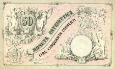 CARTAMONETA - LOMBARDO-VENETO - Moneta Patriottica di Venezia - 50 Lire 1848 Gav. 50 RR
SPL-FDS