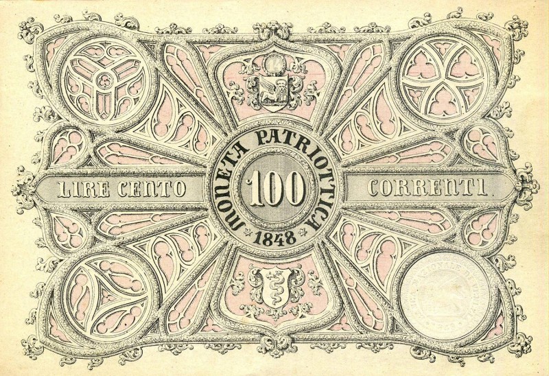 CARTAMONETA - LOMBARDO-VENETO - Moneta Patriottica di Venezia - 100 Lire 1848 Ga...
