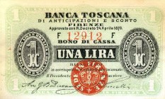 CARTAMONETA - TOSCANA - Banca Toscana di Anticipazioni e Sconto (24/04/1870) - Lira 24/04/1870
bello SPL