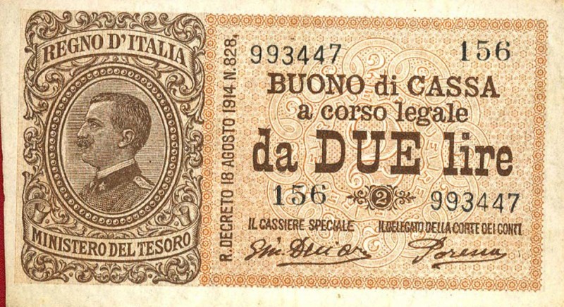 CARTAMONETA - BUONI DI CASSA - Vittorio Emanuele III (1900-1943) - 2 Lire 16/11/...
