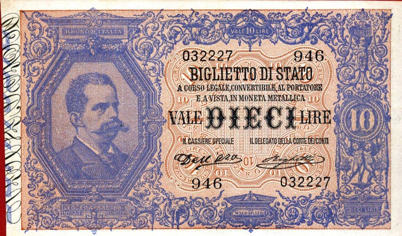 CARTAMONETA - BIGLIETTI DI STATO - Umberto I (1878-1900) - 10 Lire 25/10/1892 - ...