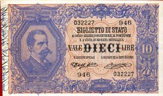 CARTAMONETA - BIGLIETTI DI STATO - Umberto I (1878-1900) - 10 Lire 25/10/1892 - Serie 491-970 Alfa 74; Lireuro 16C RR Dell'Ara/Righetti
bello SPL