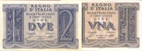 CARTAMONETA - BIGLIETTI DI STATO - Vittorio Emanuele III (1900-1943) - 2 Lire 14/11/1939 Alfa 38; Lireuro 8A Grassi/Porena/Cossu 8 biglietti, assieme ...