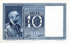 CARTAMONETA - BIGLIETTI DI STATO - Vittorio Emanuele III (1900-1943) - 10 Lire 1935 XIII - Impero Alfa 83; Lireuro 18A Grassi/Collari/Rosi Bernardini...