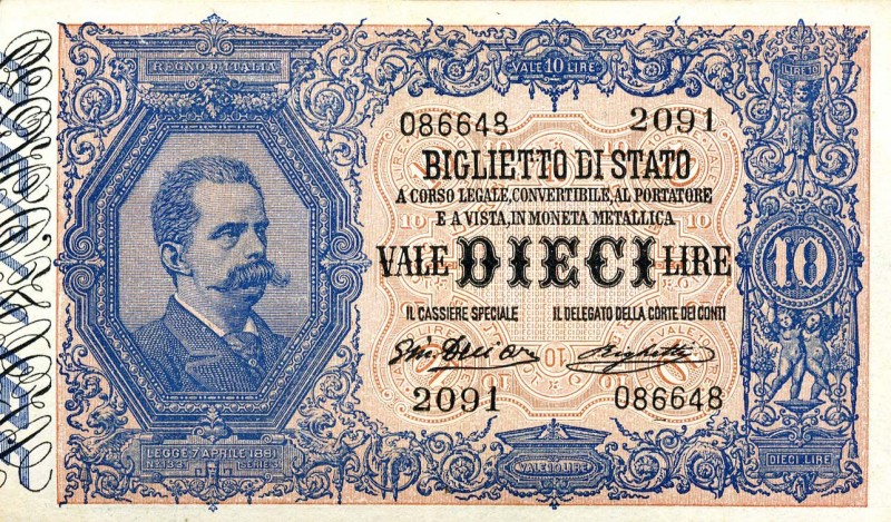 CARTAMONETA - BIGLIETTI DI STATO - Vittorio Emanuele III (1900-1943) - 10 Lire 2...