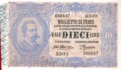 CARTAMONETA - BIGLIETTI DI STATO - Vittorio Emanuele III (1900-1943) - 10 Lire 29/07/1918 - Serie 2881-3760 Alfa 79; Lireuro 17E R Giu.Dell'Ara/Porena...