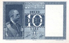 CARTAMONETA - BIGLIETTI DI STATO - Vittorio Emanuele III (1900-1943) - 10 Lire Quattro decreti R
FDS