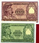 CARTAMONETA - BIGLIETTI DI STATO - Repubblica Italiana (monetazione in lire) (1946-2001) - 100 Lire - Italia elmata e 50 Lire 31/12/1951 Lireuro 24A e...