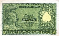 CARTAMONETA - BIGLIETTI DI STATO - Repubblica Italiana (monetazione in lire) (1946-2001) - 100 Lire - Italia elmata e 50 Lire 31/12/1951 Lireuro 24A e...
