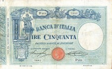 CARTAMONETA - BANCA d'ITALIA - Vittorio Emanuele III (1900-1943) - 50 Lire - Barbetti con matrice 07/06/1920 Alfa 146; Lireuro 3/32 R Stringher/Sacchi...